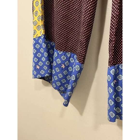 Aerie Polka Dot Crown Patchwork Colorblock Boho Wide Leg Lounge Pants Size M - Picture 3 of 8